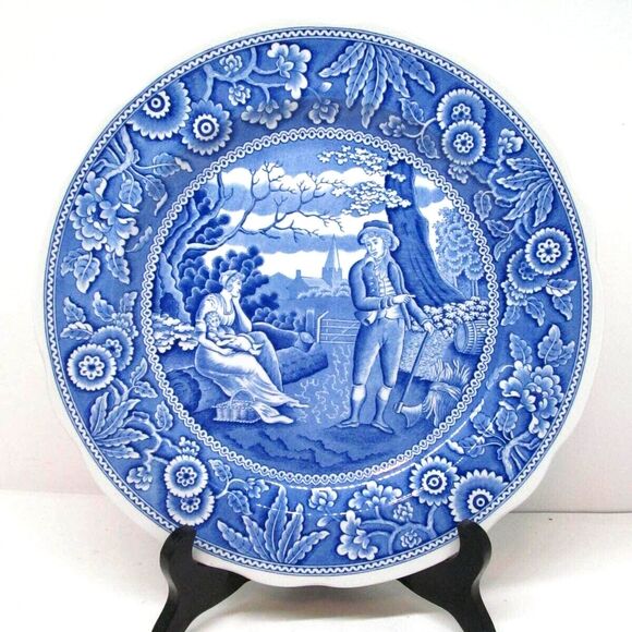 Spode Blue Room Collection Dinner Plate Woodman Made in England 10.25” - Picture 1 of 6